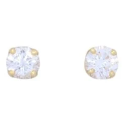 Boucles D'oreilles Clous Diamants En Or Jaune