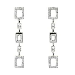 Boucles D'oreilles Clous En Or Blanc Et Diamants