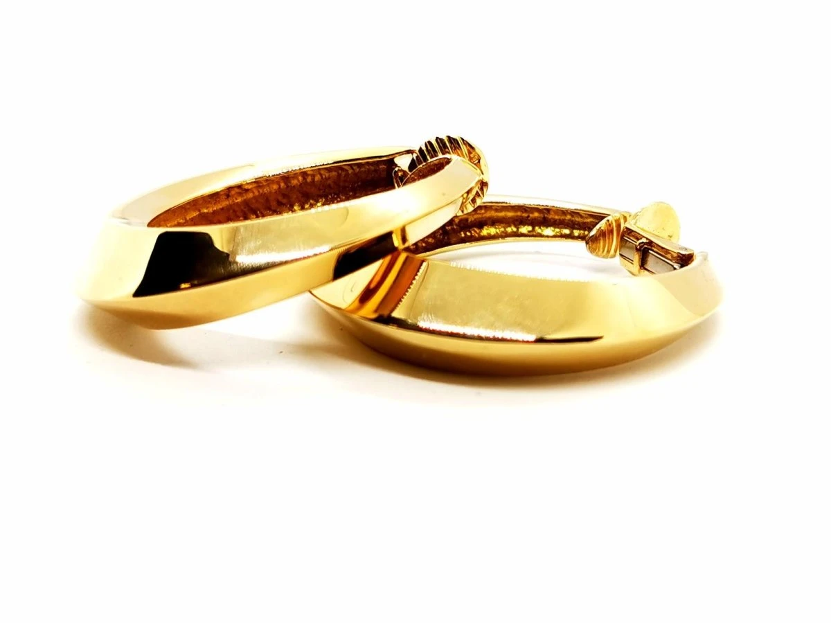 Boucles D'oreilles Créoles à Clip En Or Jaune 3 Boucles D'oreilles Créoles à Clip En Or Jaune – Image 3