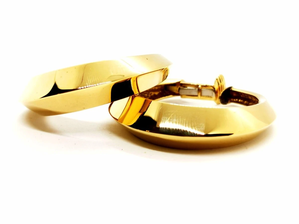 Boucles D'oreilles Créoles à Clip En Or Jaune 1 Boucles D'oreilles Créoles à Clip En Or Jaune