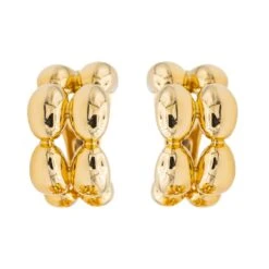 Boucles D'oreilles Créoles CHAUMET "Magellan" En Or Jaune