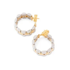 Boucles D'oreilles Créoles CHOPARD En Or Jaune Et Or Blanc -Castafiore Boutique boucles doreilles creoles chopard en or jaune et acier 112905