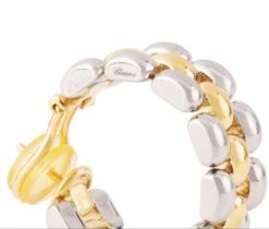 Boucles D'oreilles Créoles CHOPARD En Or Jaune Et Or Blanc -Castafiore Boutique boucles doreilles creoles chopard en or jaune et or blanc 888925