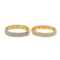 Boucles D'oreilles Créoles En Or Jaune Et Diamant -Castafiore Boutique boucles doreilles creoles en or jaune et diamant 113968