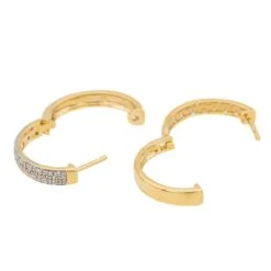 Boucles D'oreilles Créoles En Or Jaune Et Diamant -Castafiore Boutique boucles doreilles creoles en or jaune et diamant 247931