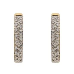 Boucles D'oreilles Créoles En Or Jaune Et Diamant