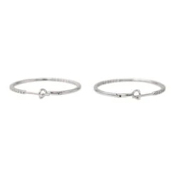 Boucles D'oreilles Créoles Or Blanc Diamant -Castafiore Boutique boucles doreilles creoles or blanc diamant 907444