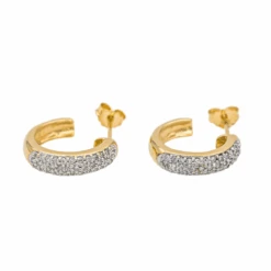 Boucles D'oreilles Demi-créoles En Or Jaune Et Diamants -Castafiore Boutique boucles doreilles demi creoles en or jaune et diamants 226167