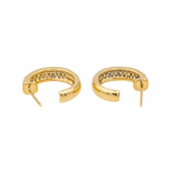 Boucles D'oreilles Demi-créoles En Or Jaune Et Diamants -Castafiore Boutique boucles doreilles demi creoles en or jaune et diamants 279485