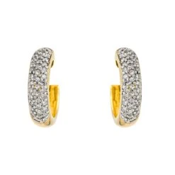 Boucles D'oreilles Demi-créoles En Or Jaune Et Diamants
