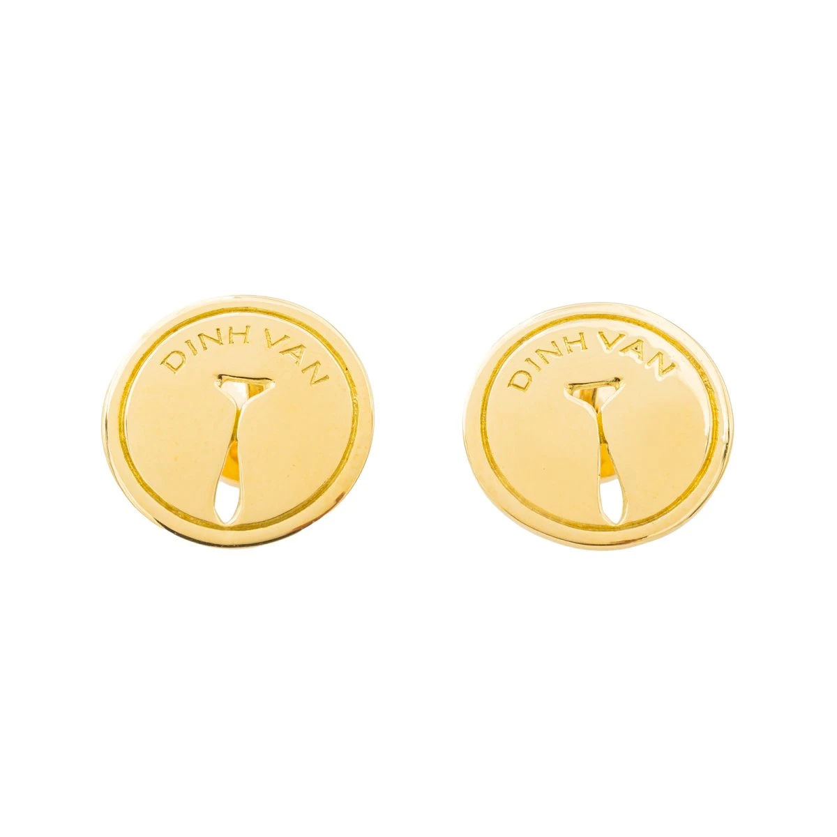 Boucles D'oreilles DINH VAN "Punaise" En Or Jaune 1 Boucles D'oreilles DINH VAN "Punaise" En Or Jaune