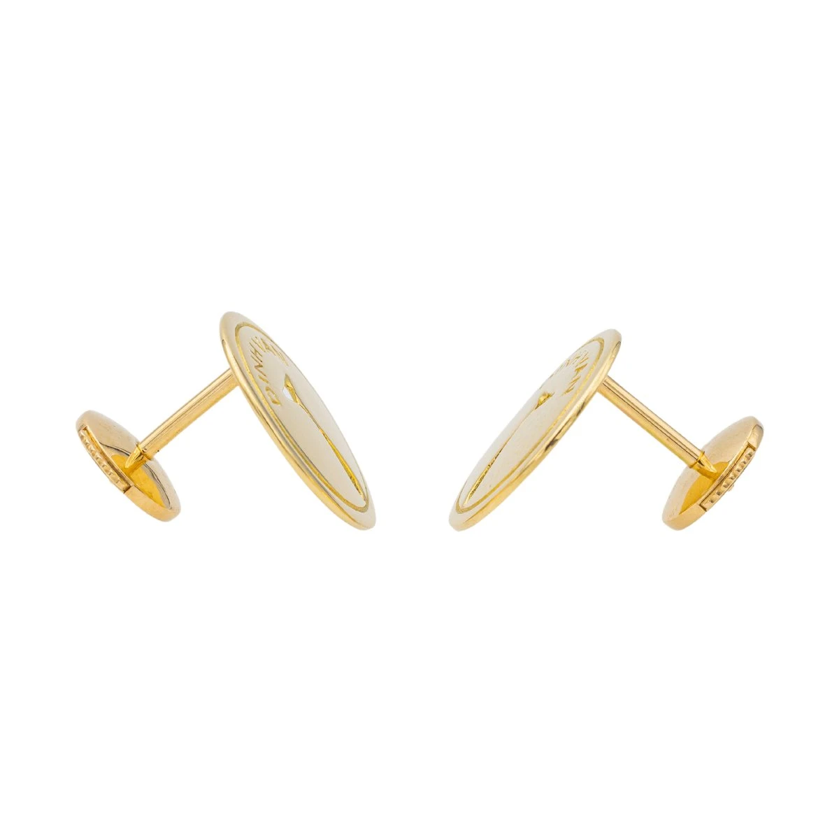 Boucles D'oreilles DINH VAN "Punaise" En Or Jaune 3 Boucles D'oreilles DINH VAN "Punaise" En Or Jaune – Image 3