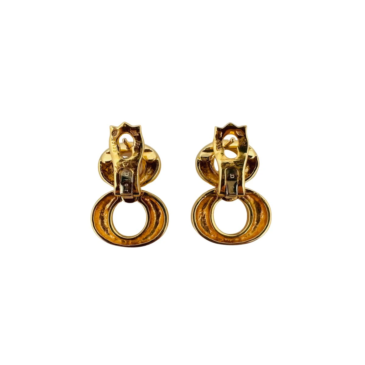 Boucles D'oreilles Clou DIOR En Or Jaune 3 Boucles D'oreilles Clou DIOR En Or Jaune – Image 3