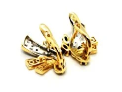 Boucles D'oreilles Dormeuses En Deux Ors, Diamants Et Saphirs -Castafiore Boutique boucles doreilles dormeuses en 2 ors diamants et saphirs 331676