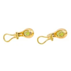 Boucles D'oreilles Dormeuses En Or Jaune, Péridots Et Diamants -Castafiore Boutique boucles doreilles dormeuses en or jaune peridots et diamants 2793622