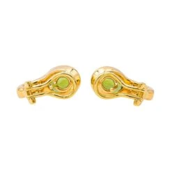 Boucles D'oreilles Dormeuses En Or Jaune, Péridots Et Diamants -Castafiore Boutique boucles doreilles dormeuses en or jaune peridots et diamants 5831972