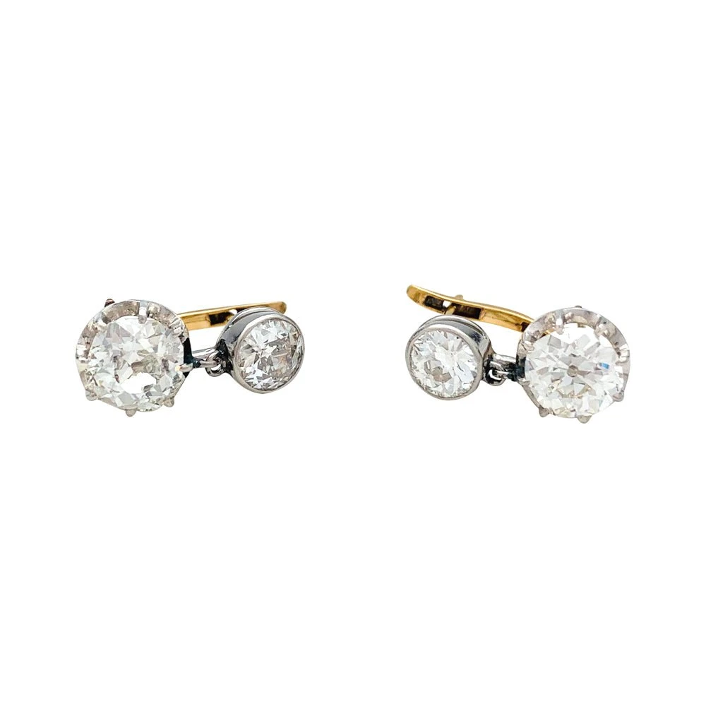 Miller Boucles D'oreilles Dormeuses En Or Rose, Platine Et Diamants 3 Miller Boucles D'oreilles Dormeuses En Or Rose, Platine Et Diamants – Image 3