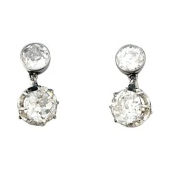 Miller Boucles D'oreilles Dormeuses En Or Rose, Platine Et Diamants