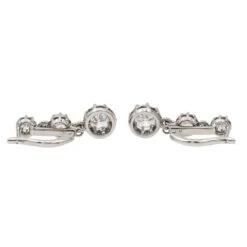 Boucles D'oreilles Dormeuses Or Blanc Diamant -Castafiore Boutique boucles doreilles dormeuses or blanc diamant 174741