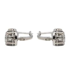 Boucles D'oreilles Dormeuses Or Blanc Diamant -Castafiore Boutique boucles doreilles dormeuses or blanc diamant 980158