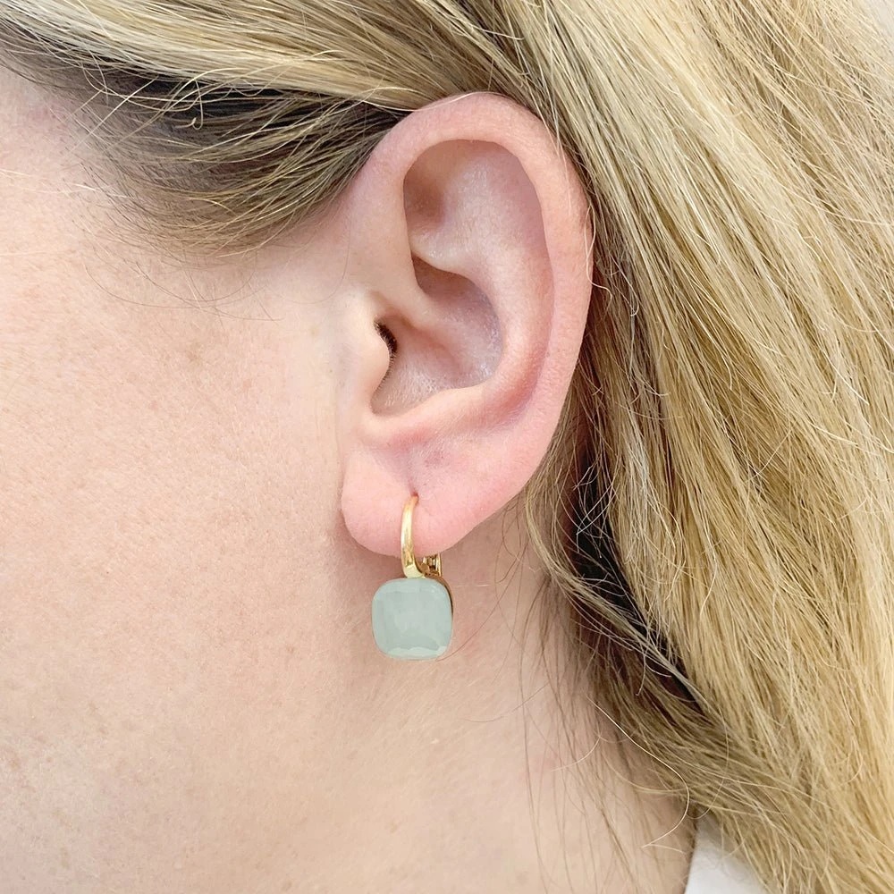 Miller Boucles D'oreilles Dormeuses POMELLATO "Nudo Classic" En Or Jaune Et Aigue-marine Laiteuse 2 Miller Boucles D'oreilles Dormeuses POMELLATO "Nudo Classic" En Or Jaune Et Aigue-marine Laiteuse – Image 2