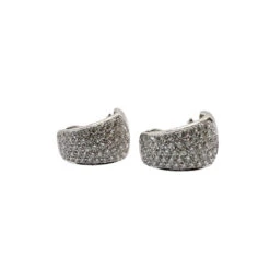 Boucles D'oreilles En Or Blanc Et Diamant