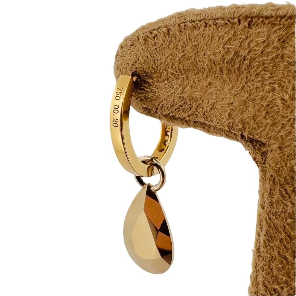 Boucles D'oreilles Créoles Gouttes En Or Jaune Et Diamants 4 Boucles D'oreilles Créoles Gouttes En Or Jaune Et Diamants – Image 4