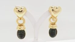 Boucles D'oreilles En Or Jaune Et Tourmalines