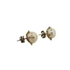 Boucles D'oreilles En Or Jaune, Perle Et Diamants -Castafiore Boutique boucles doreilles en or jaune perle et diamants 555244