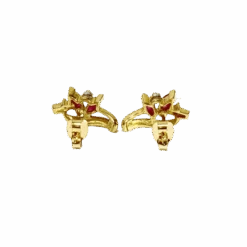 Boucles D'oreilles En Or Jaune, Rubis Et Diamant -Castafiore Boutique boucles doreilles en or jaune rubis et diamant 655077