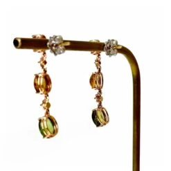 Boucles D'oreilles En Or Rose Et Tourmaline -Castafiore Boutique boucles doreilles en or rose et tourmaline 557109