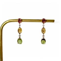 Boucles D'oreilles En Or Rose Et Tourmaline