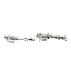 Boucles D'oreilles Rétro En Palladium Et Diamants -Castafiore Boutique boucles doreilles en palladium et diamants 237455
