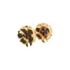 Boucles D'oreilles Fleurs En Or Jaune, Rubis Et Diamants