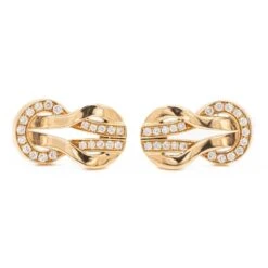 Boucles D'oreilles FRED "Chance Infinie" En Or Rose Et Diamants