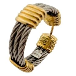 Boucles D'oreilles FRED"Force 10" En Or Jaune Et Acier -Castafiore Boutique boucles doreilles fred force 10 en or jaune et acier 344812