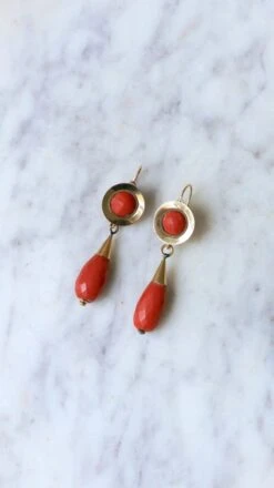 Boucles D'Oreilles Gouttes Corail 12 Boucles D'Oreilles Gouttes Corail -Castafiore Boutique boucles doreilles gouttes corail 206708