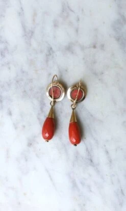 Boucles D'Oreilles Gouttes Corail 16 Boucles D'Oreilles Gouttes Corail -Castafiore Boutique boucles doreilles gouttes corail 606295