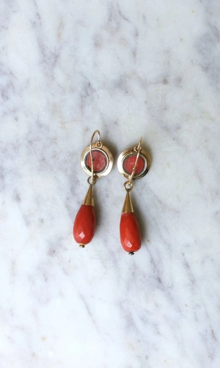 Boucles D'Oreilles Gouttes Corail 7 Boucles D'Oreilles Gouttes Corail – Image 7