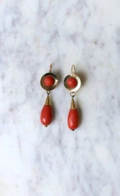 Boucles D'Oreilles Gouttes Corail 14 Boucles D'Oreilles Gouttes Corail -Castafiore Boutique boucles doreilles gouttes corail 677955