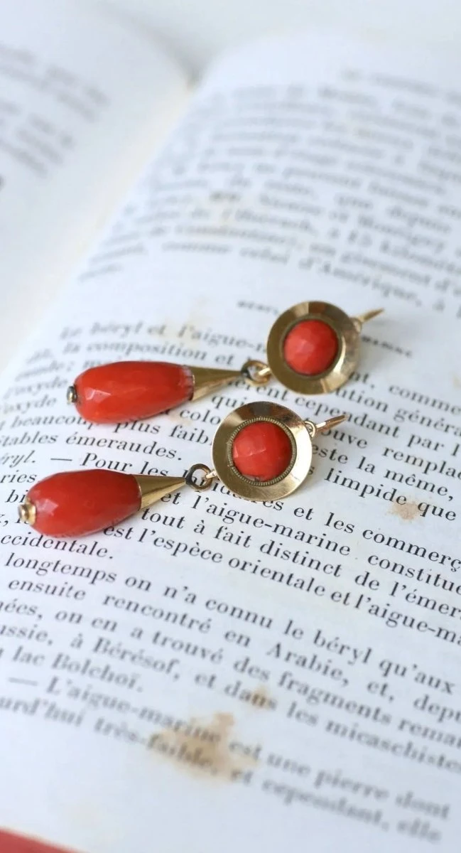Boucles D'Oreilles Gouttes Corail 10 Boucles D'Oreilles Gouttes Corail – Image 10