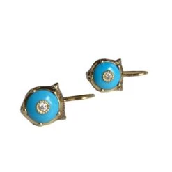 Boucles D’oreilles GUCCI « Le Marché Des Merveilles » En Or Jaune, Turquoise Et Diamants -Castafiore Boutique boucles doreilles gucci le marche des merveilles en or jaune turquoise et diamants 627272