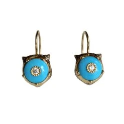Boucles D’oreilles GUCCI « Le Marché Des Merveilles » En Or Jaune, Turquoise Et Diamants -Castafiore Boutique boucles doreilles gucci le marche des merveilles en or jaune turquoise et diamants 875575