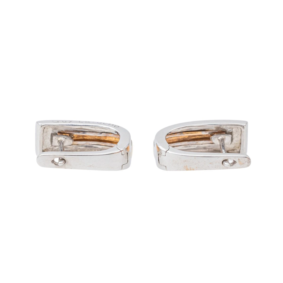 Boucles D'oreilles GUY LAROCHE Dormeuses En Or Blanc Et Or Rose 5 Boucles D'oreilles GUY LAROCHE Dormeuses En Or Blanc Et Or Rose – Image 5