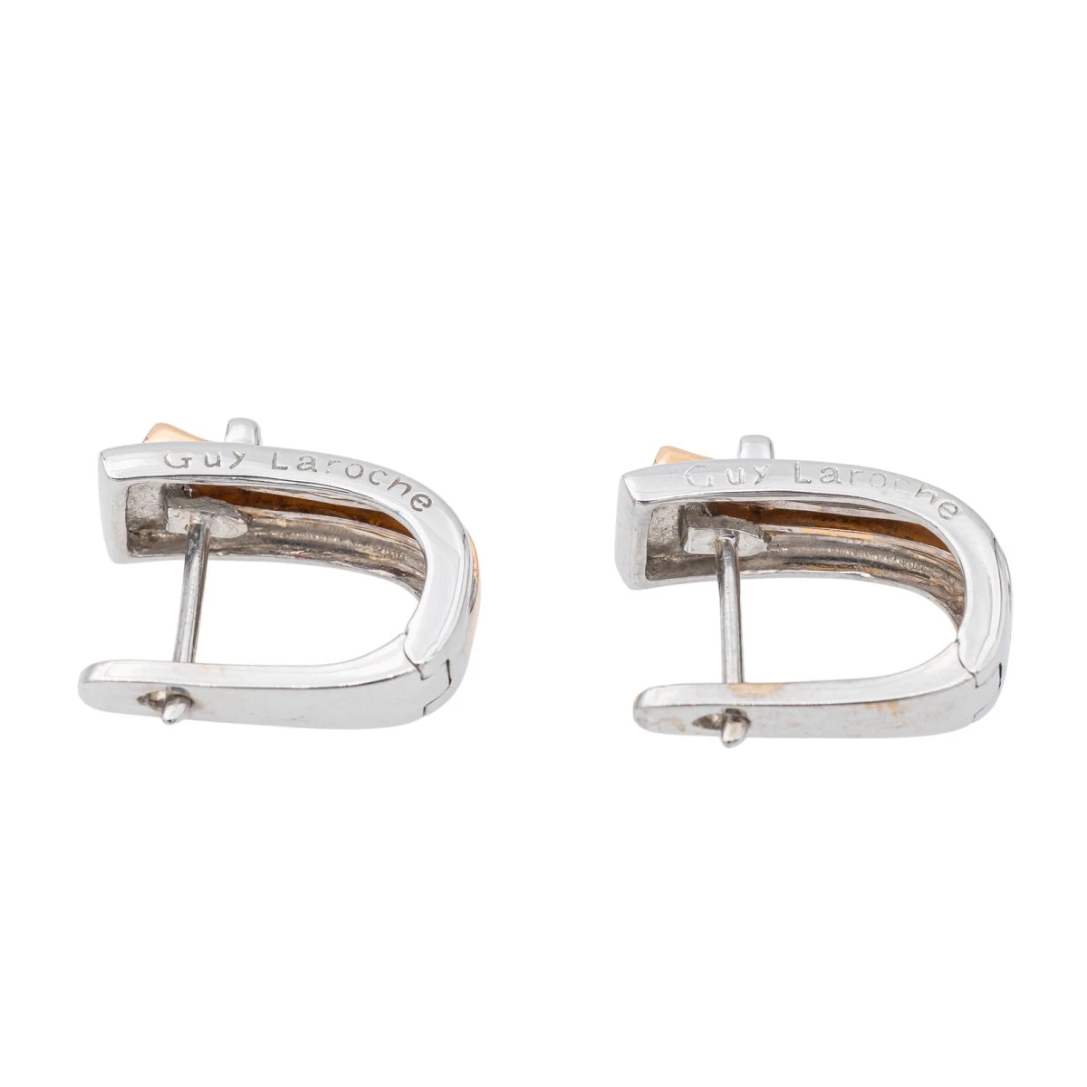 Boucles D'oreilles GUY LAROCHE Dormeuses En Or Blanc Et Or Rose 7 Boucles D'oreilles GUY LAROCHE Dormeuses En Or Blanc Et Or Rose – Image 7