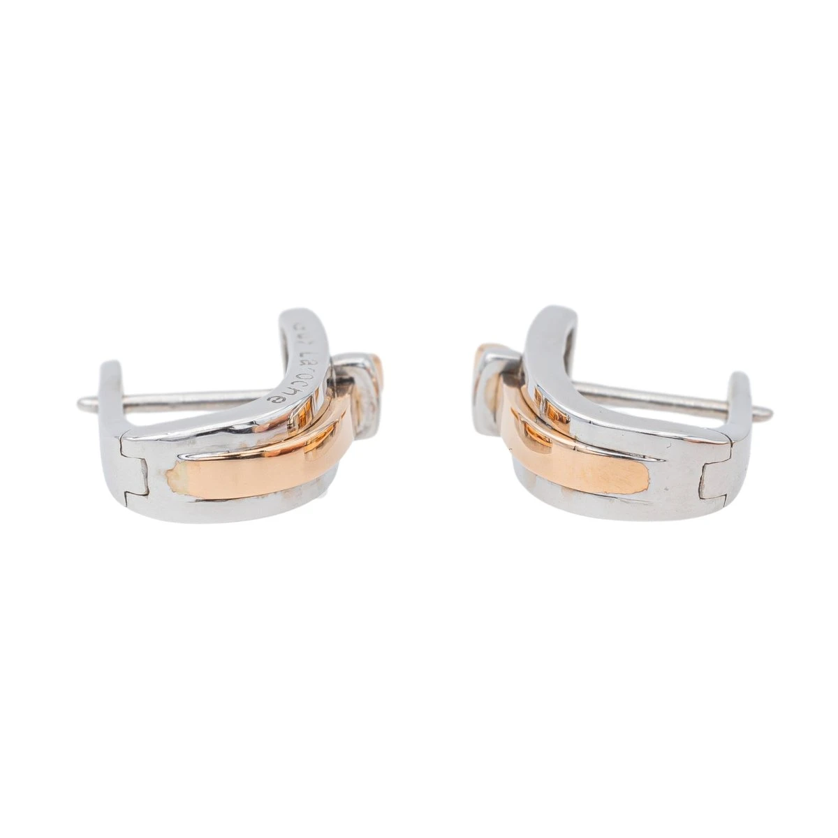Boucles D'oreilles GUY LAROCHE Dormeuses En Or Blanc Et Or Rose 6 Boucles D'oreilles GUY LAROCHE Dormeuses En Or Blanc Et Or Rose – Image 6