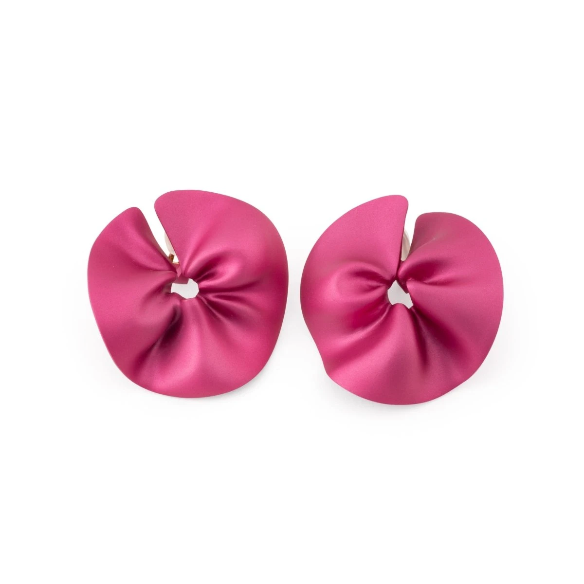 Boucles D'oreilles JAR, "Effet Froncé" En Aluminium 1 Boucles D'oreilles JAR, "Effet Froncé" En Aluminium