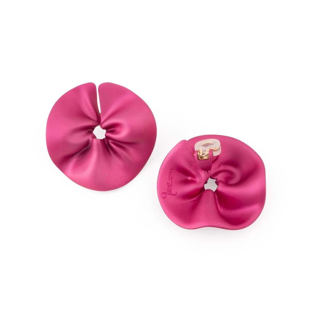 Boucles D'oreilles JAR, "Effet Froncé" En Aluminium 3 Boucles D'oreilles JAR, "Effet Froncé" En Aluminium – Image 3