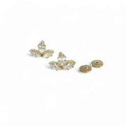 Boucles D'oreilles "Lotus" En Or Jaune Et Diamants -Castafiore Boutique boucles doreilles lotus 5239900