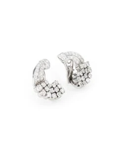 Boucles D'oreilles Lune En Platine Et Diamants -Castafiore Boutique boucles doreilles lune en platine et diamants 267360